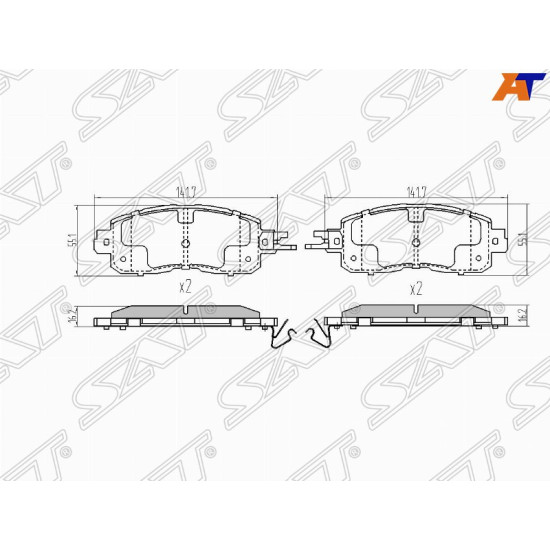 Колодки тормозные перед NISSAN TEANA J33 RUS 14- SAT