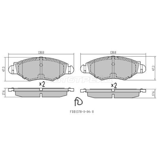 Колодки тормозные перед PEUGEOT 206 06- SAT