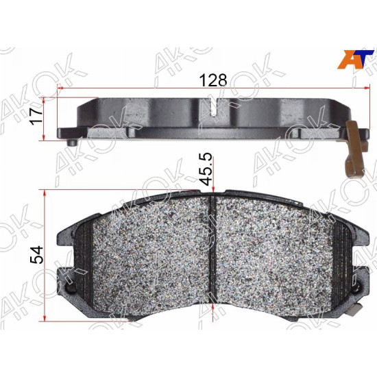 Колодки тормозные перед SUBARU IMPREZA GC 92-00 AKOK