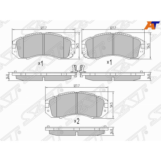 Колодки тормозные перед SUBARU IMPREZA GC 92-00 SAT