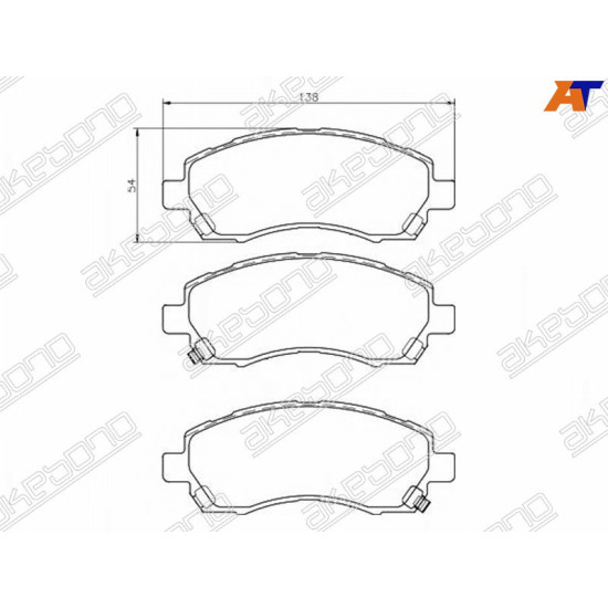 Колодки тормозные перед SUBARU IMPREZA GF 92-00/LEGACY BD/BG/BE/BH AKEBONO