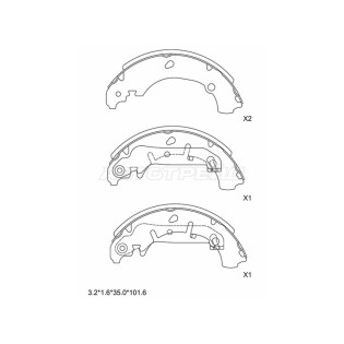 Колодки тормозные зад барабанные MAZDA 2 DY 03-08/FORD FIESTA 95-08 SAT