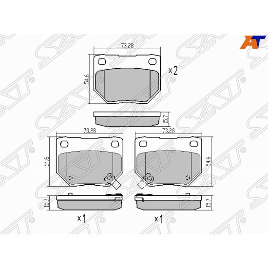 Колодки тормозные зад SUBARU IMPREZA GD/GG 00-07 SAT