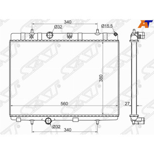 Радиатор Citroen C3 01-16 / C2 03-07 / C3 Picasso 09-16 / C-Elysee 12- SAT