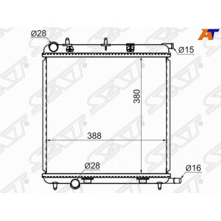 Радиатор PEUGEOT 1007/207/CITROEN DS3 1.4/1.6/CITROEN C2/C3 1.1/1.4/1.6 03- SAT