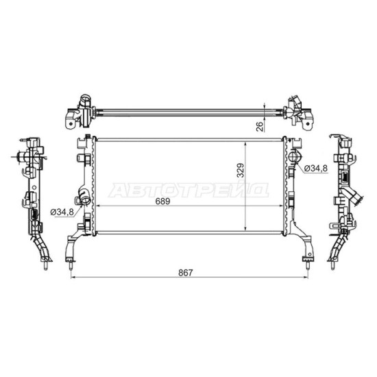 Радиатор RENAULT LAGUNA 1.5TD/2.0TD 07- SAT