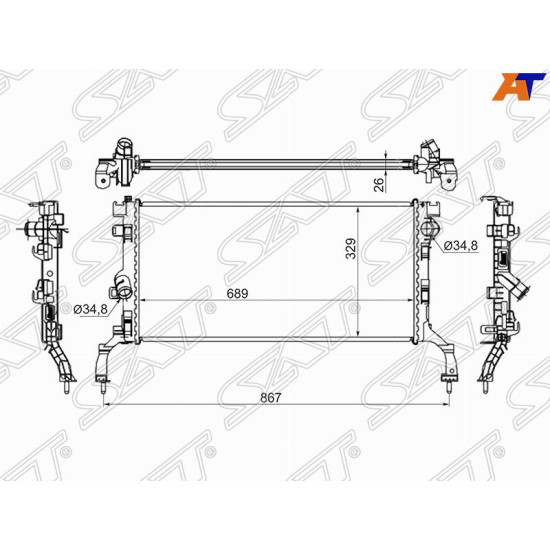 Радиатор RENAULT LAGUNA 1.5TD/2.0TD 07- SAT