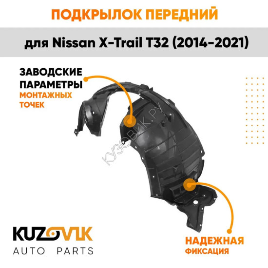 Подкрылок передний левый Nissan X-Trail T32 (2014-2021) KUZOVIK