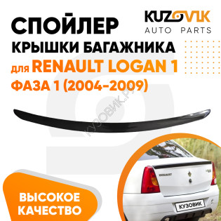 Спойлер крышки багажника Renault Logan 1 Фаза 1 (2004-2009) KUZOVIK
